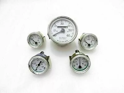 $81 • Buy New Speedometer,Temp,Oil,Fuel,Amp Gauge Kit White Face For Jeep Willys