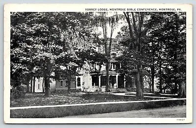Montrose PA~Bible Conference~Victorian Torrey Lodge~Founder RA Torrey~1935 B&W • $6
