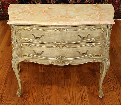Amazing Gray Onyx Top Gustavian Style Chest Of Drawers Dresser Commode  • $950