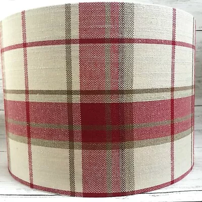 Lampshade Laura Ashley Highland Check Fabric Drum Table Ceiling HANDMADE • £50