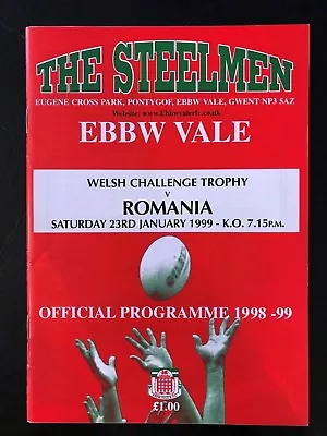 £7.99 • Buy 11699 - Romania 1999 Tour V Ebbw Vale Rugby Programme 23/01 23rd January Jan
