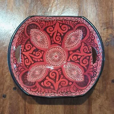 Handmade Moroccan Berber Inspired Ceramic Artisan Decorative Bowl Brick Red • $40