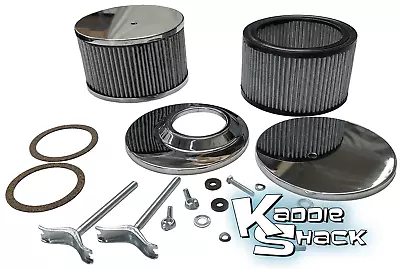 New Chrome Kadron Air Cleaner Assemblies For VW Bug Dual Solex H40/44EIS Carbs • $84.95