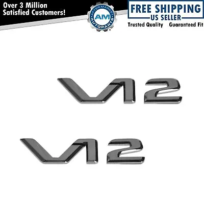 OEM V12 Emblem Badge Pair LH & RH Sides Front Fender Chrome For Mercedes Benz • $55.99