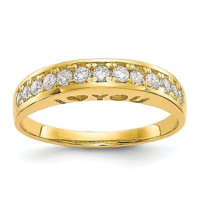 10K Gold I Love You Forever CZ Ring Jewelry Size 7 • $192.24