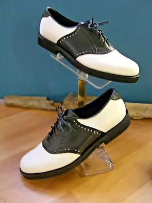 Vintage Black/white Saddle Shoes Men's 10D NOS • $125