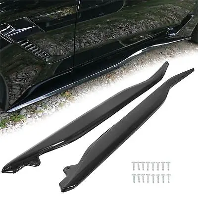 For Corvette C7 Stingray Z06 Z07 2014-2019 Side Skirt Rocker Panels Kit-Black • $56.99