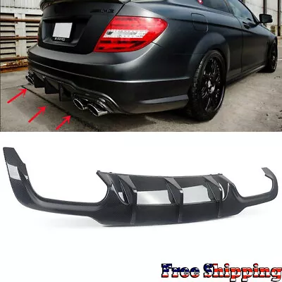 Carbon Style ABS Rear Diffuser Lip For Benz W204 C250 C300 C350 C63 AMG 12-15 • $160.54