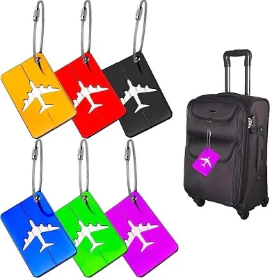 Luggage Tags Suitcase ID Card Name Metal Label Baggage Address Travel Holiday • £2.49
