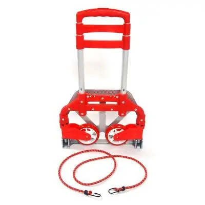New 170 Lbs Luggage Cart Folding Dolly Collapsible Trolley Push Hand Truck Red • $63.99