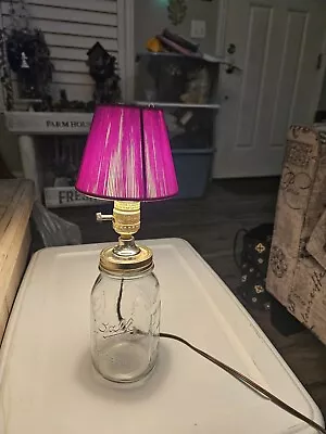 Mason Jar Lamp/ Electric W/shade • $25