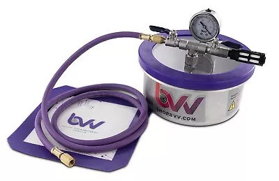 BVV Best Value Vacs 2 Quart Flat Stainless Steel Vacuum Chamber • $95