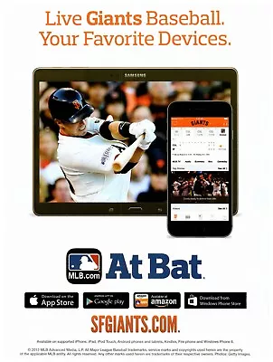 2015 MLB.com Print Ad Buster Posey Mid-Swing At Bat Baseball Devices SF Giants • $11.50