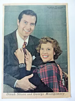 Dinah Shore George Montgomery Photograph  New York Sunday News  Photo  1948 • $15