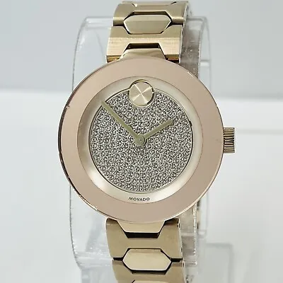 Movado Women's Bold Rose Gold Crystal Dial Swiss Made 32mm Steel Watch 3600493 • $195