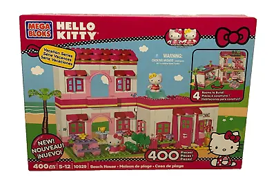 MIP MEGA BLOKS 10929 HELLO KITTY BEACH HOUSE 400 Pcs Retired Vacation Series Set • $109.99