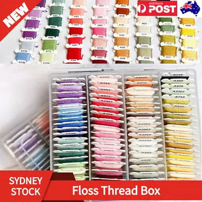 80 Coloured Egyptian Box Cotton Embroidery Cross Stitch Thread Floss Hand Skeins • $25.88
