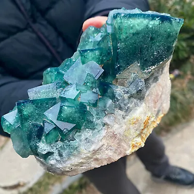 2.25LB Natural Super Beautiful Green Fluorite Crystal Mineral Healing Specimen • $9.38