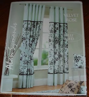 £19 • Buy 90  X 72  Velvet Rose Mocha Eyelets Lined Curtains  1/2 Price Fantastic Value!!