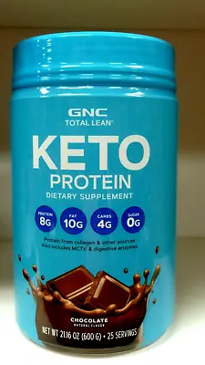 GNC Total Lean KETO Protein Dietary Supplement CHOCOLATE Flavor 21.16 Oz 25 Serv • $29.99