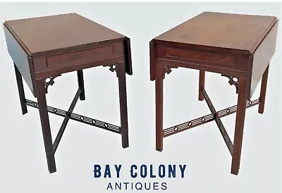 Exceptional Townshend Goddard Antique Style Drop Leaf Mahogany Pembroke Tables  • $4320