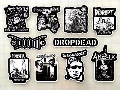 Crust Punk Vinyl Sticker Lot (10 Stickers) SET 12 Anarcho Grindcore Hardcore Oi • $12.99