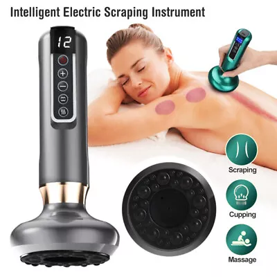 Electric Vacuum Cupping Heating Therapy Scraping Massager Body Gua Sha Device • £18.95