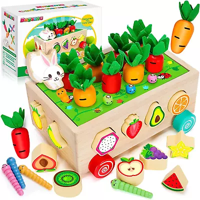 Montessori Toys For 234 Year Old Baby Boys And Girls Carrots Harvest Game Wo • $57.52