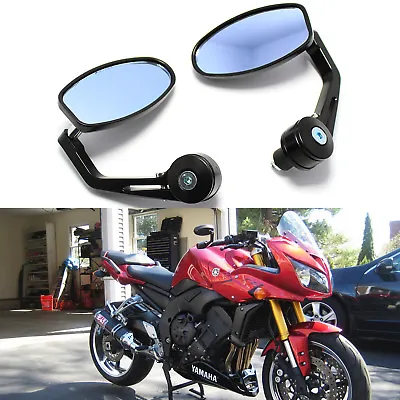 For Yamaha YZF R1 R6 7/8” Motorcycle Black Handle Bar End Rearview Mirrors AKMO • $24.24