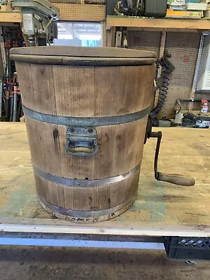 $155 • Buy Rar Early Antique Hand Crank Wood Barrel Butter Churn 1800´s