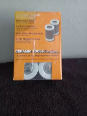 NEW! Jilbere De Paris CERAMIC STEAM HAIR ROLLERS Set 6 JUMBO 1-1/2  Porcelain • $15.25