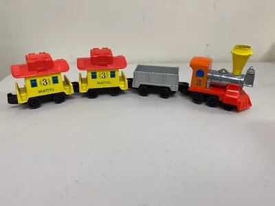 Vintage 1980 Mattel First Wheels 4 Piece Metal Train Set. • $29.99