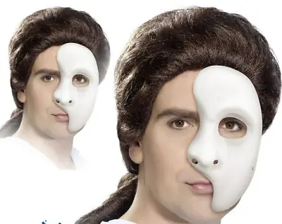 Smiffy's 6-Pack Adults White Phantom Mask Opera Masquerade Mens Fancy Dress  • £9.99