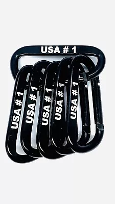 Pack Of 6 Pcs 3  Aluminum Carabiner Spring Belt Clip Key Chain D Shape Black • $9.19