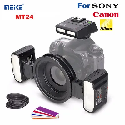 Meike MK-MT24 Macro Twin Flash Dual Flash Speedlite For Sony Nikon Canon DSLR • $319