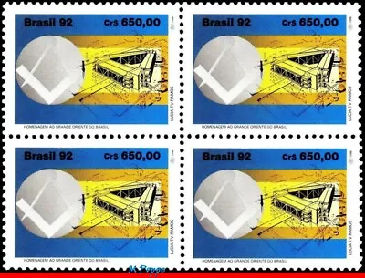 2388 Brazil 1992 Masonic Square Masonry Freemasonry Mi# 2495 Block Mnh • £2.31