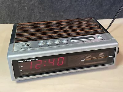 Vintage Retro GAF Control Alarm Clock AM Woodgrain Model E-2001 Hong Kong • $25