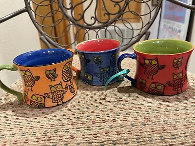 Set Of 3 Mid Century Modern Style Owl Coffee Tea Cups • $24.99