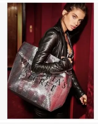 Victoria's Secret Sequin Tote Weekender Bag Striped Limited Edition • $11.50