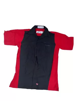 Red And Black Mechanic Work Shirts - Short + Long Sleeve - Red Kap Used Uniform • $12.99