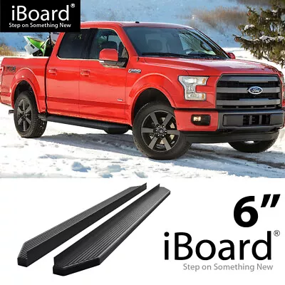 APS Running Board Black 6  Fit Ford F150 SuperCrew Cab & 17-24 F250 15-24 • $209