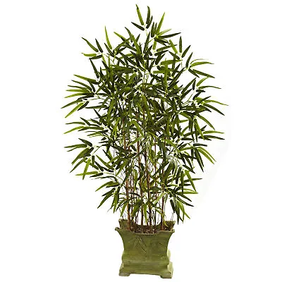 $109.99 • Buy Artificial 45  Bamboo Tree In Decorative Green Pot Planter