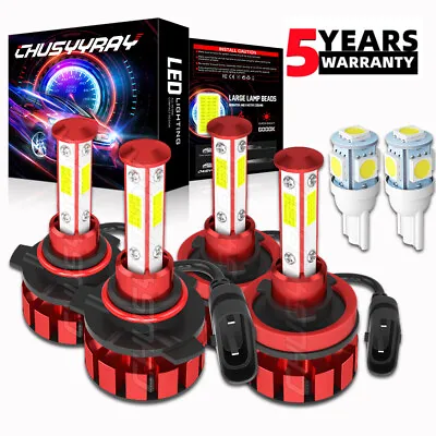 LED Headlight Bulbs Combo Kit 9005 + H11 High Low Beam 6500K White Super Bright • $27.99