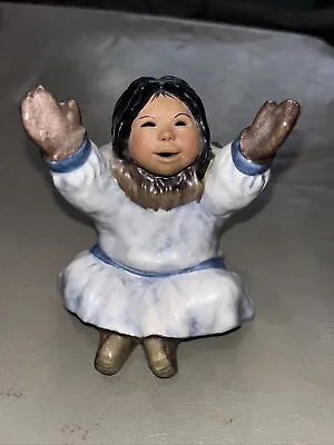 C Alan Johnson Nellie Inuit Eskimo Ceramic Figure Vintage Alaska 1991 AF 464mint • $48.50