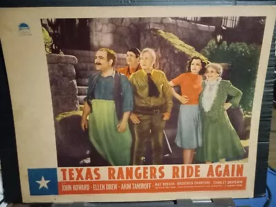 Lobby Card 1940 TEXAS RANGERS RIDE AGAIN Ellen Drew May Robson C Grapewin Watch • $11.99