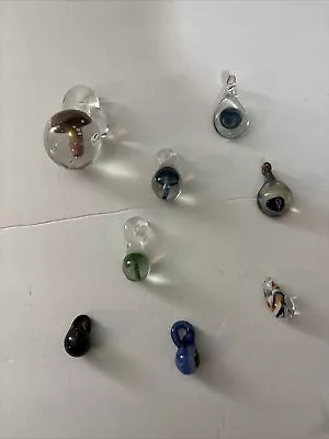 Art Glass Mushroom Pendant Hand Blown Psychedelic Art Lot Of 8 • $29.99