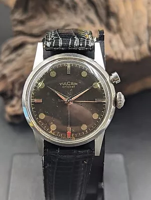 1947-1949 Vulcain Cricket 17j 1st Gen 34mm Swiss Wristwatch W/Alarm-Serviced • $988.88
