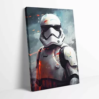 Stormtrooper Portrait Stretched Canvas Or Unframed Poster Print More Sizes • £12.99