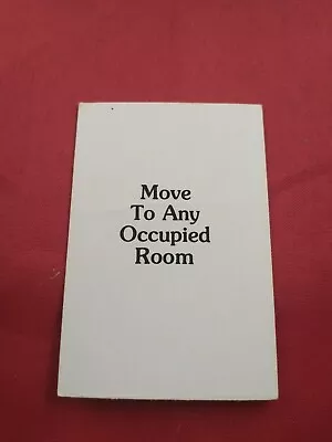 Mystery Mansion Board Game 1984 REPLACEMENT MOVE OCCUPIED ROOM SEARCH CARD *73F • $7