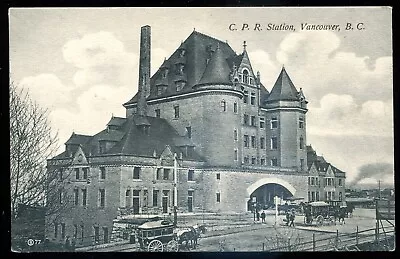 VANCOUVER BC Postcard 1908 CPR Train Station • $7.99